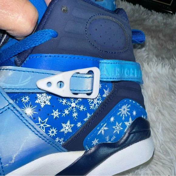 AIR JORDAN 8 Retro Snow Snowflake Blizzard size 6.5Y 8.0 Women 305368-400 - Picture 5 of 9